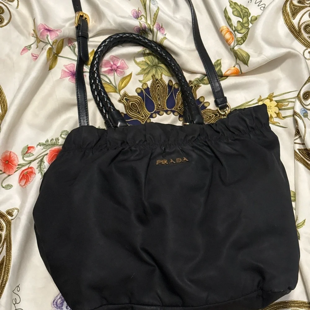 Prada tessuto nylon bauletto bow bag crossbody - Picture 13 of 16